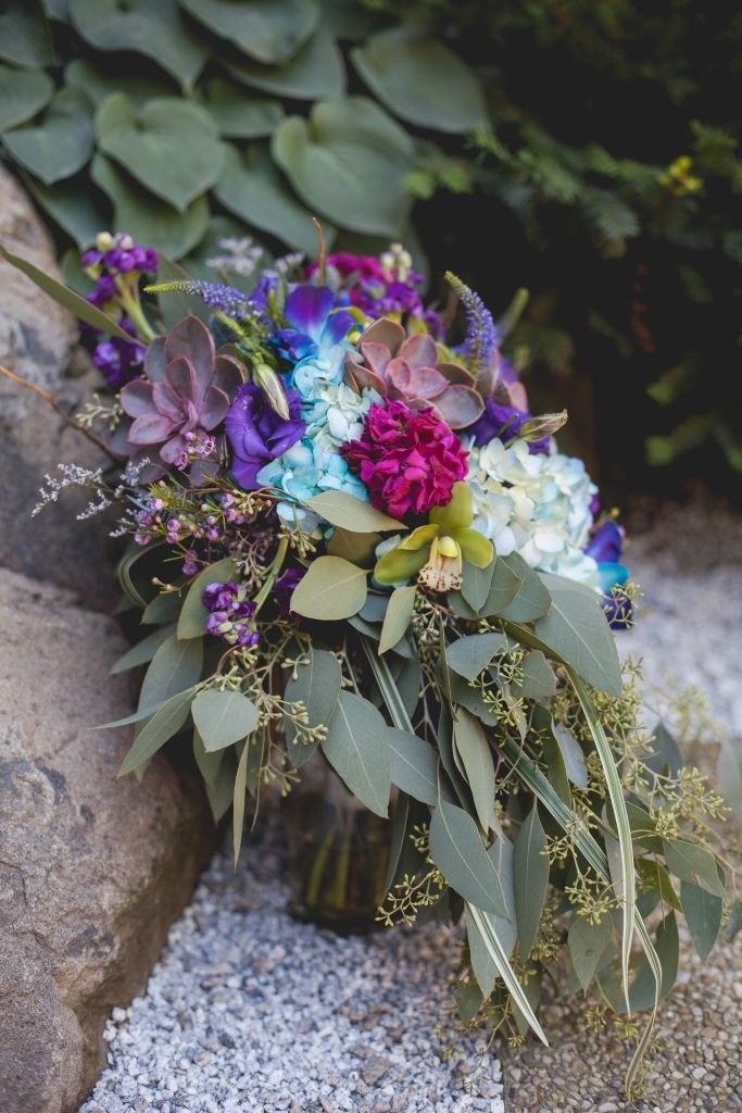Colorfully Inspired Anderson Japanese Gardens Summer outdoor Wedding with stunning bouquets and vintage styled floral bridesmaid dresses, photographed by Sara Anne Johnson Rockford, Illinois Wedding Photography