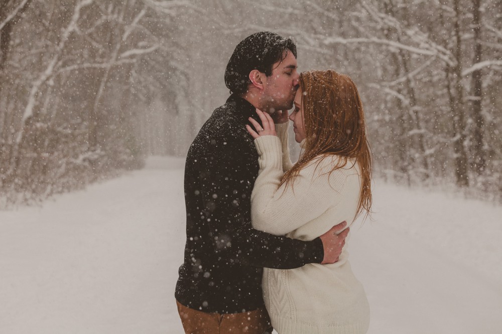 Northern Illinois surprise winter wonderland proposal session photographed by Sara Anne Johnson - Sara Johnson Photography