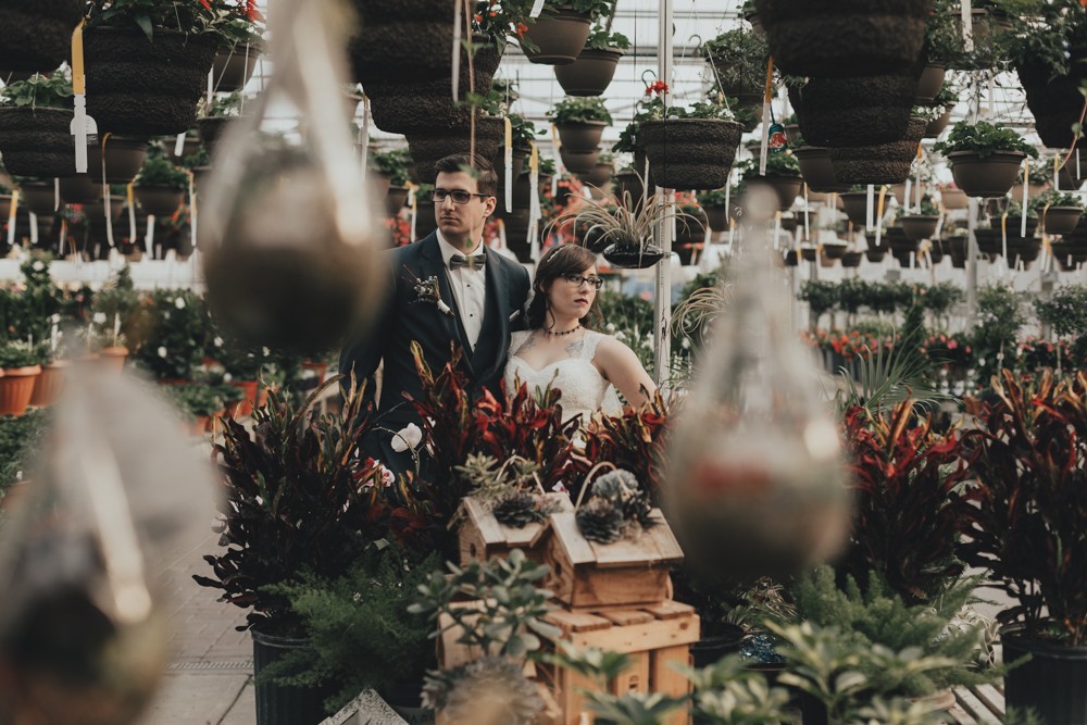 Ecclectic, intimate wedding with jewel tone bouquets and greenhouse love in Rockford, Illinois by Sara Anne Johnson