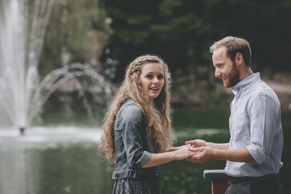 Surprise proposal at Rotary Botanical Gardens in Janesville, WI