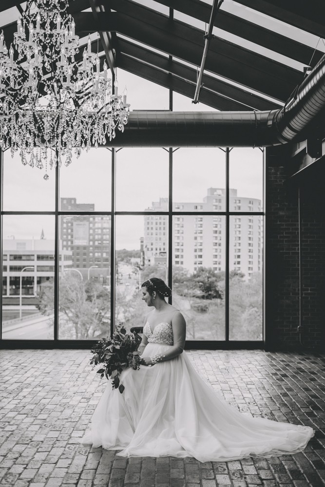 Indie Glam rooftop Wedding at the chic downtown Rockford venue The Standard by Sara Anne Johnson