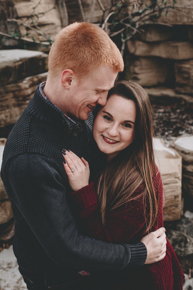 Winter Rockford engagement session at Nicholas Conservatory Gardens Sinnissippi Park by Sara Anne Johnson