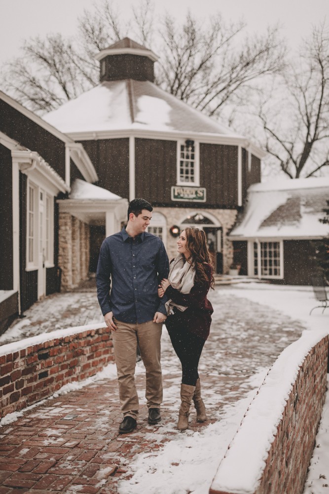 Downtown Long Grove, Illinois winter engagement session by Sara Anne Johnson