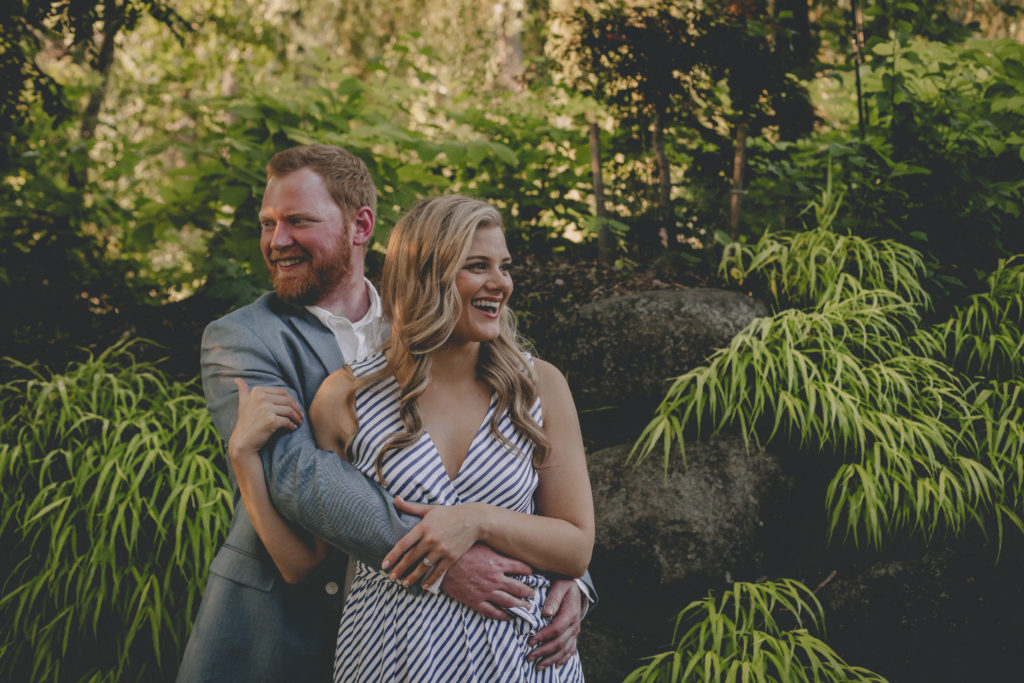 Janesville, WI sunset engagement session at Rotary Botanical Gardens with Breah + Dan by Sara Anne Johnson - Photographer