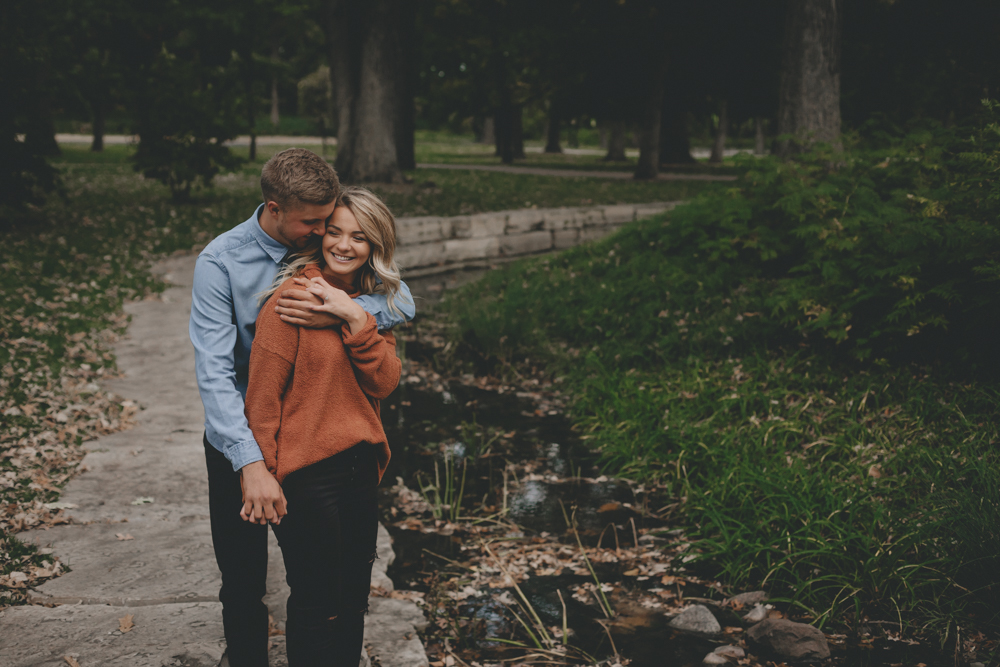 Cozy, sunset, Fall engagement session at Cantigny Park in Wheaton, IL by Sara Anne Johnson